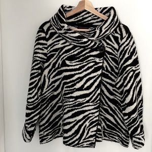Christian Siriano zebra print swing cardigan sweater